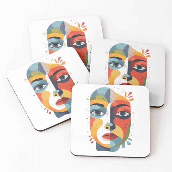 Item preview, Cute Minimalist Face Art – Multicolor Line Art Illustration, Playful Modern Aesthetic, Simple Cute Expression Design designed and sold by Ditstyle.