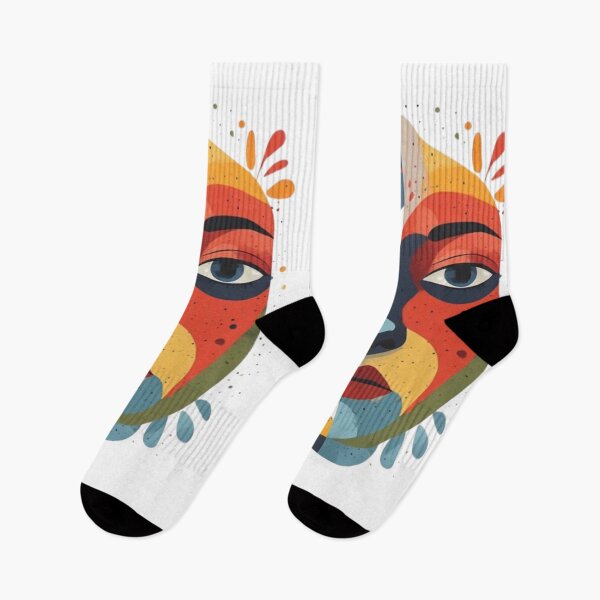 Item preview, Cute Minimalist Face Art – Multicolor Line Art Illustration, Playful Modern Aesthetic, Simple Cute Expression Design designed and sold by Ditstyle.