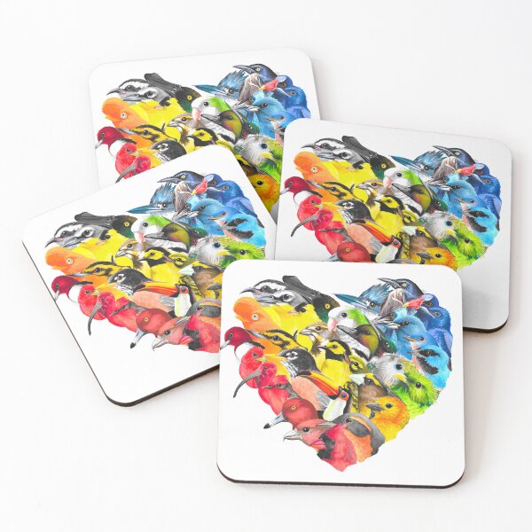 Item preview, ACLU Fundraiser Rainbow Bird Heart designed and sold by LauraWolfArtist.