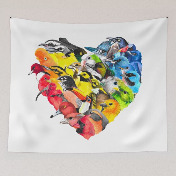 Item preview, ACLU Fundraiser Rainbow Bird Heart designed and sold by LauraWolfArtist.