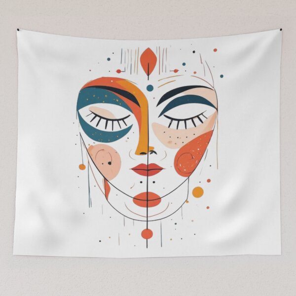 Item preview, Modern Art Minimalist Face – Colorful Abstract Line Art, Contemporary Multicolor Illustration, Cute Aesthetic Design designed and sold by Ditstyle.