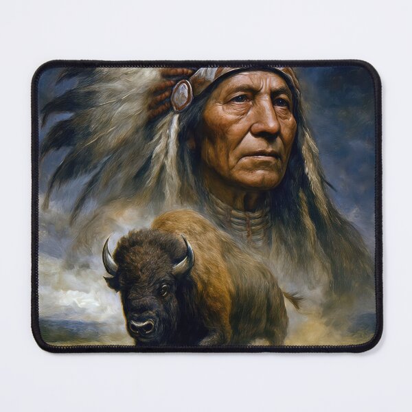 Item preview, Native American Chief and Buffalo designed and sold by Maria Dryfhout.