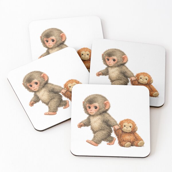 Item preview, Mono bebé Punch abrazando a un orangután de peluche. Mono viral. designed and sold by t-patterns.