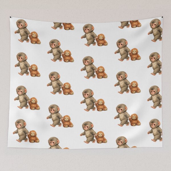Item preview, Punch Baby Monkey Hugging Orangutan Plushie Viral Cute Monkey  designed and sold by t-patterns.