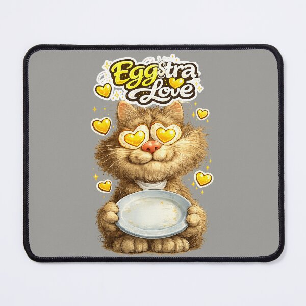Item preview, Cat and scrambled eggs. Eggstra love. Funny art . designed and sold by Natart1004.