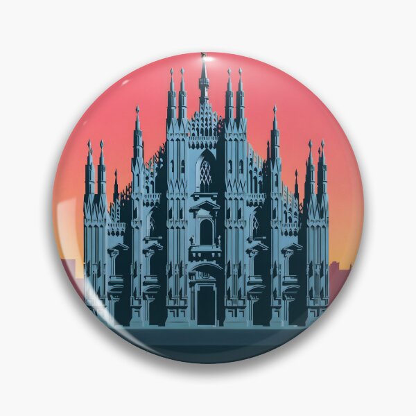Item preview, Duomo di Milano - Milan Italy Travel Poster - Gothic Cathedral Sunset Illustration designed and sold by pixelated_echoes.
