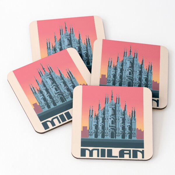 Item preview, Duomo di Milano - Milan Italy Travel Poster - Gothic Cathedral Sunset Illustration designed and sold by pixelated_echoes.