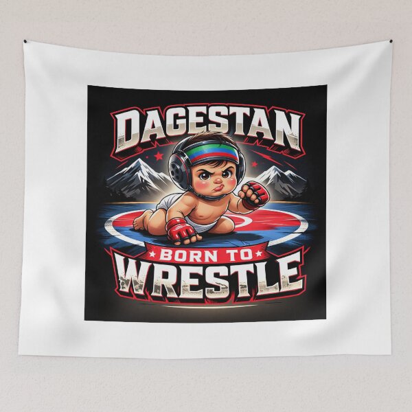 Item preview, Dagestan Born To Wrestle Cute MMA Fighter Wrestling Humor designed and sold by inaveed.