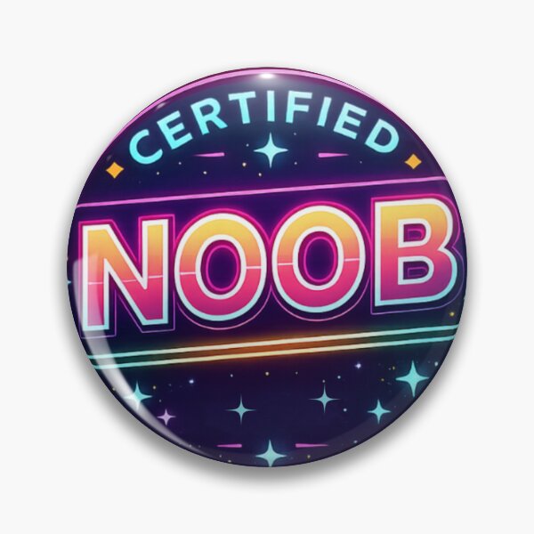 Item preview, Certified Noob – Neon Retro Badge designed and sold by Nol1ytv.