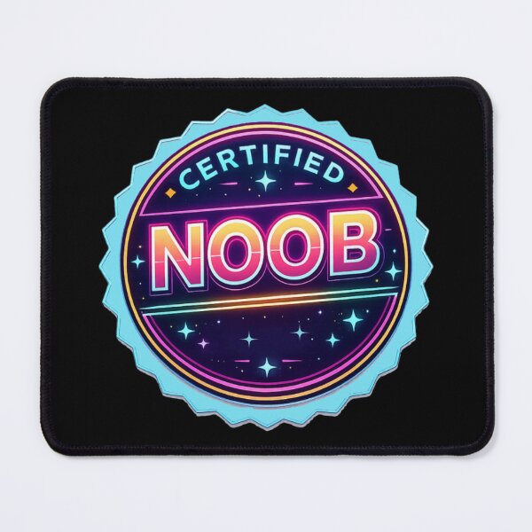 Item preview, Certified Noob – Neon Retro Badge designed and sold by Nol1ytv.
