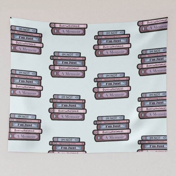 Item preview, I'm Not Ignoring you, I'm Just Overwhelmed  - Stack of Books designed and sold by YesButNo Design.