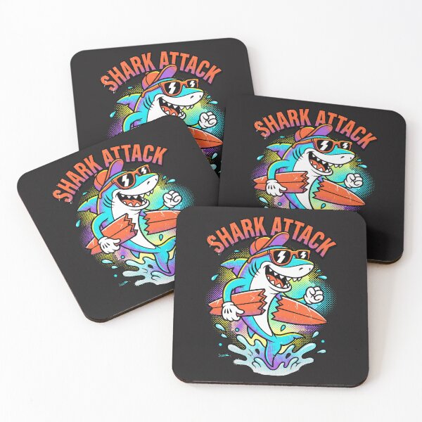 Item preview, Retro Splash Shark Attack designed and sold by AwesomeBeyondLimits.