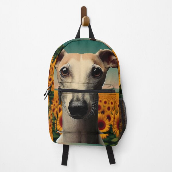 Item preview, Galgo in a sunflower field designed and sold by GALOGO – Art for Sighthounds & Animal Welfare.