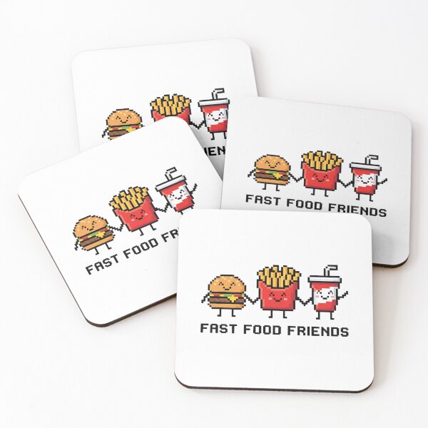 Item preview, Fast Food Friends Pixel Art Burger Fries Drink designed and sold by AnnDesignStudio.