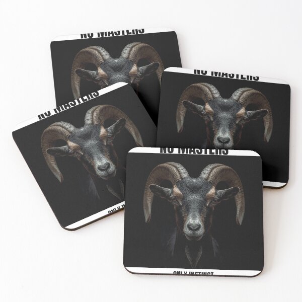 Artikelvorschau, No Masters Goat Streetwear T-Shirt – Dunkles, minimalistisches urbanes Grafikdesign entworfen und verkauft von Per i vostri amici a quattro zampe, e non solo .
