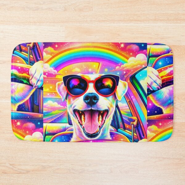 Item preview, Psychedelic Rainbow Dog Driving designed and sold by RetroRespect.