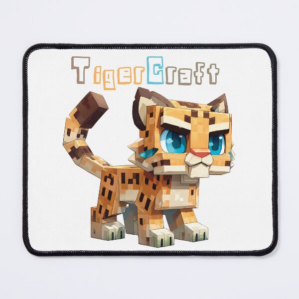 Item preview, TigerCraft Minecraft Tiger - Cute Blocky Lego Style Art Print designed and sold by DesignArtist.ia.
