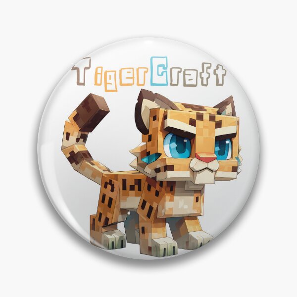Item preview, TigerCraft Minecraft Tiger - Cute Blocky Lego Style Art Print designed and sold by DesignArtist.ia.