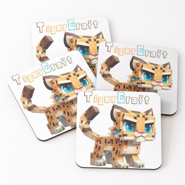 Item preview, TigerCraft Minecraft Tiger - Cute Blocky Lego Style Art Print designed and sold by DesignArtist.ia.