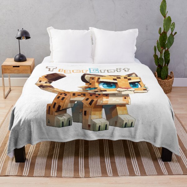 Item preview, TigerCraft Minecraft Tiger - Cute Blocky Lego Style Art Print designed and sold by DesignArtist.ia.
