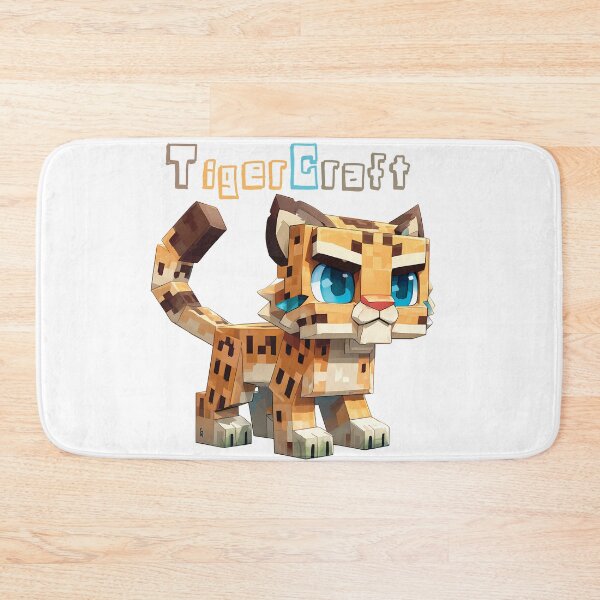 Item preview, TigerCraft Minecraft Tiger - Cute Blocky Lego Style Art Print designed and sold by DesignArtist.ia.