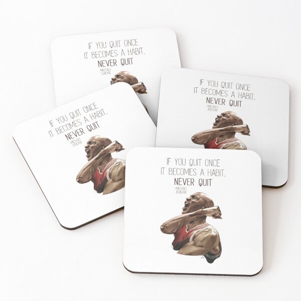 Item preview, Michael Jordan Never Quit Habit Quote Art designed and sold by ArtByRahim.