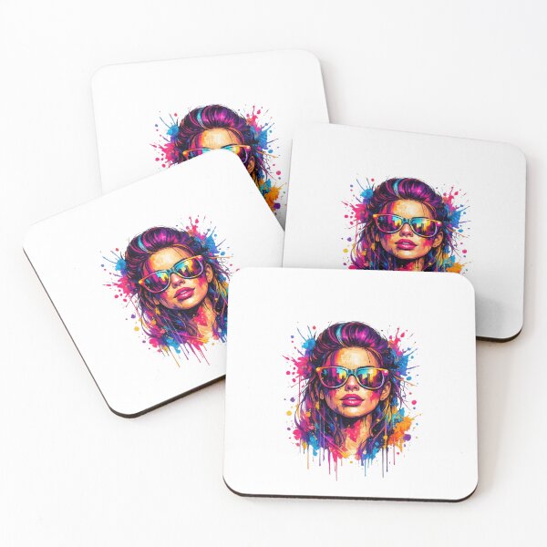 Item preview, Vibrant Artistic Portrait with Glasses – Modern Urban Art designed and sold by Vapeshop172025.