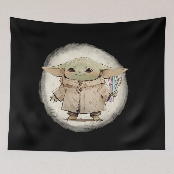 Item preview, BABY YODA WITH GEL PENS designed and sold by LIS AND MELIVERSO.