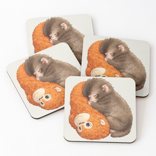 Item preview, Punch Abandoned Cute Baby Monkey Hugging Orangutan Plush Japanese Zoo designed and sold by JinxyArtistry.