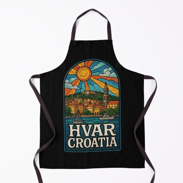 Item preview, Hvar Croatia Retro Stained Glass Art Travel designed and sold by TomFrontierArt.