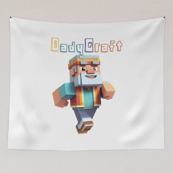 Item preview, DaddyCraft Minecraft Grandpa - Cute Blocky Lego Style Art Print designed and sold by DesignArtist.ia.