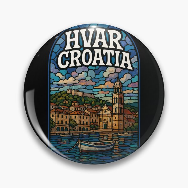 Item preview, Hvar Croatia Stained Glass Travel designed and sold by TomFrontierArt.