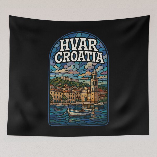 Item preview, Hvar Croatia Stained Glass Travel designed and sold by TomFrontierArt.