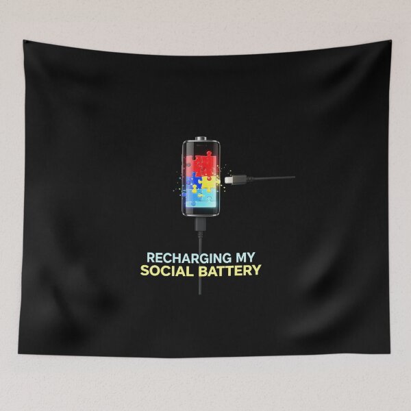 Item preview, Autism Social Battery Shirt | Recharging Puzzle Piece Energy designed and sold by MotivAura.