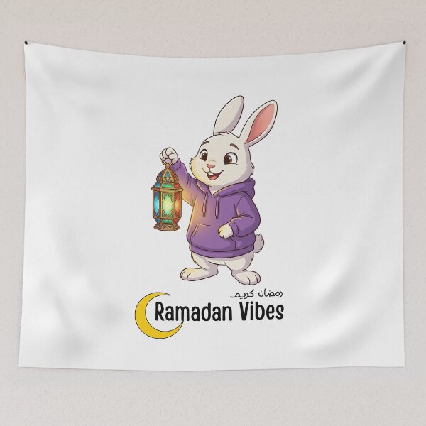 Item preview, Ramadan Vibes - Cute Bunny with Glowing Fanoos Lantern designed and sold by Ahmed-G-Designs.