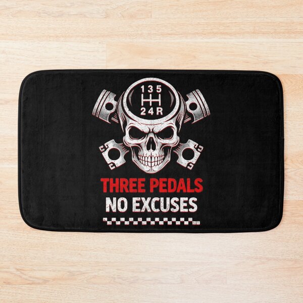Item preview, Three Pedals No Excuses Manual Transmission Skull Stick Shift Gear Head Car Enthusiast Racing designed and sold by CarantinedChaos.