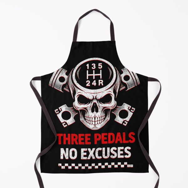 Item preview, Three Pedals No Excuses Manual Transmission Skull Stick Shift Gear Head Car Enthusiast Racing designed and sold by CarantinedChaos.