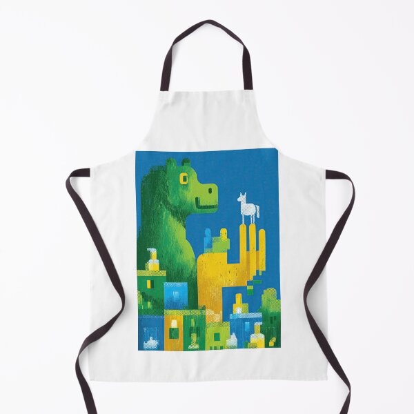 Item preview, Green Dinosaur in City Geometric Cartoon designed and sold by Piotrek0001.
