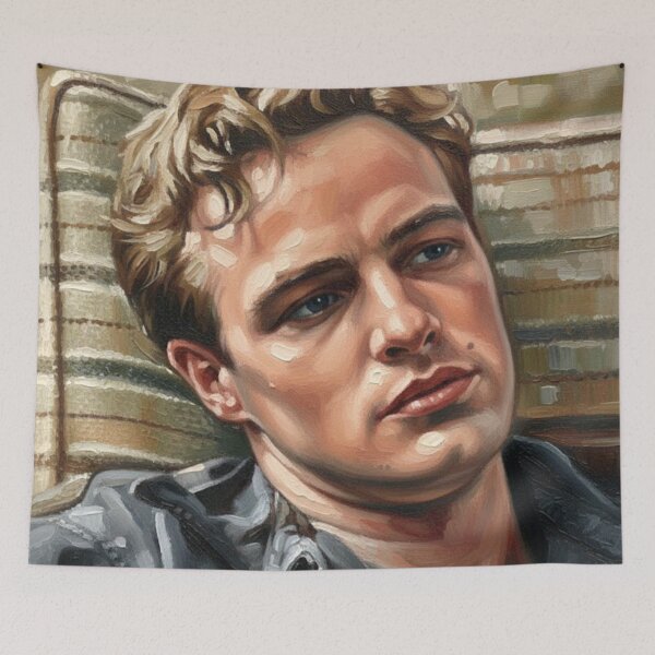 Item preview, The Wild One: Marlon Brando Raw Impasto Portrait designed and sold by Art's Diner.