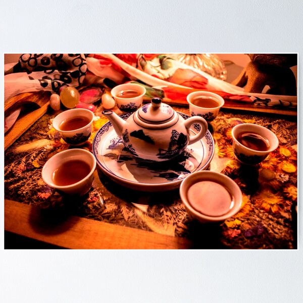 Item preview, Cozy Warm Tea Ceremony - Asian Teapot Still Life Photography designed and sold by MerXche.