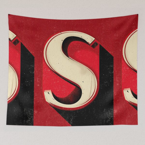 Item preview, Red Letter S Vintage Typography Design designed and sold by Piotrek0001.