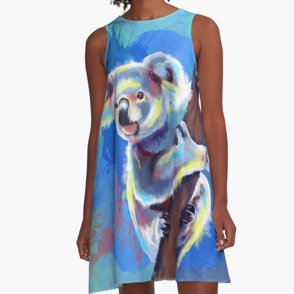 Koala Bear - koala illustration, colorful animal A-Line Dress