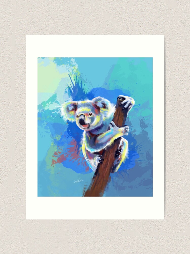 Colorful Koala, Mini Art Print Art Print