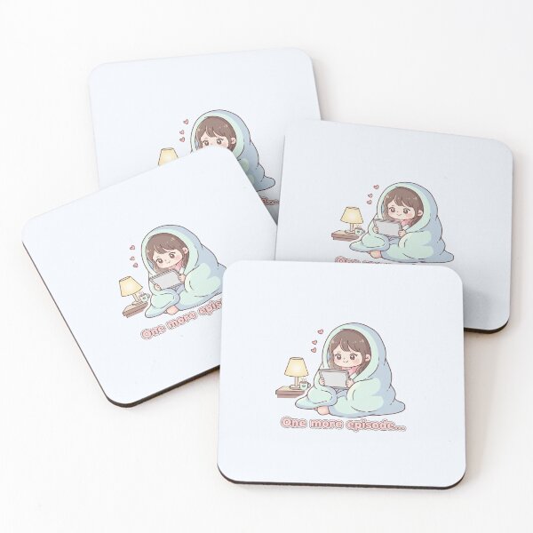 Item preview, Cute K-Drama Watching – One More Episode Cozy Anime Girl designed and sold by mondesigns98.