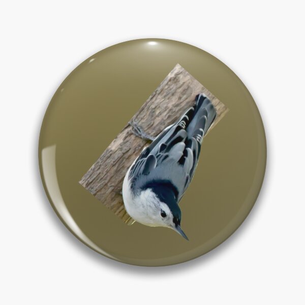 Item preview, Nuthatch bird upside down on a tree designed and sold by KRFNatureGifts.