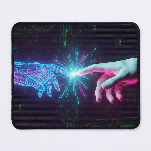 Item preview, The Spark of Connection Human and AI Hands designed and sold by powersunlight.