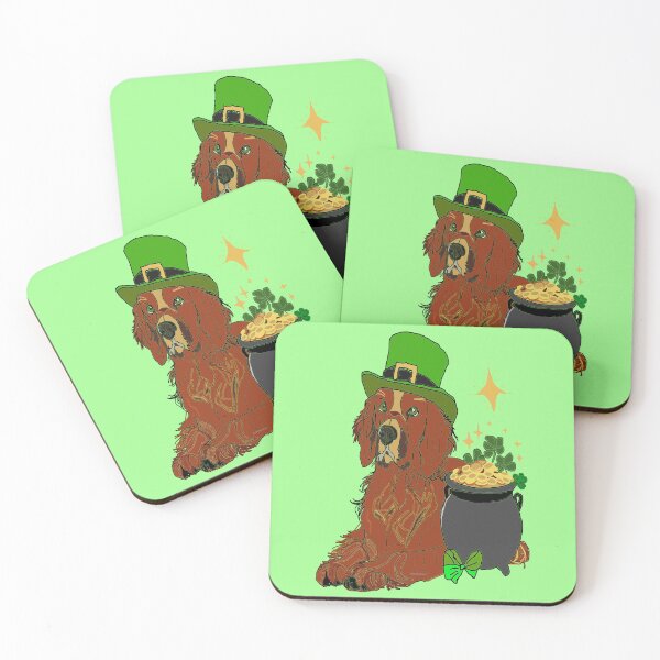 Item preview, Irish Setter Dog Guards Pot of Gold designed and sold by kristalcurt.