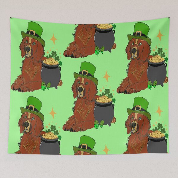 Item preview, Irish Setter Dog Guards Pot of Gold designed and sold by kristalcurt.