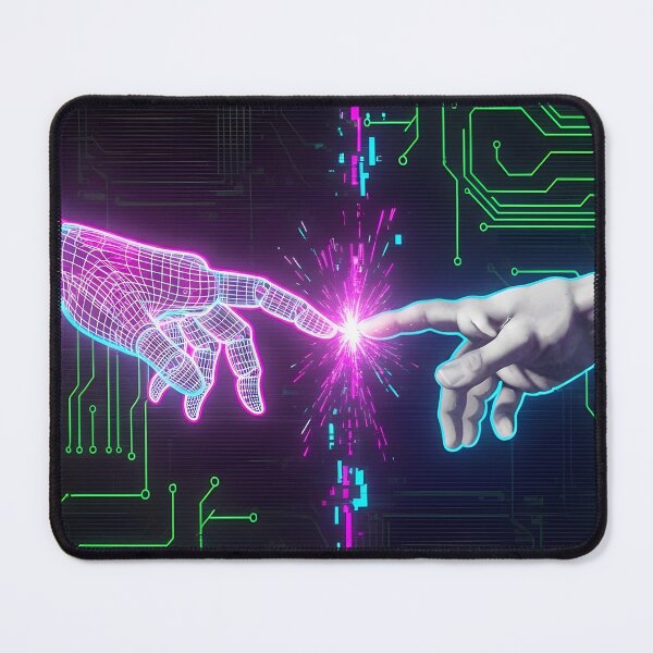 Item preview, The Spark of Connection Human and AI Hands designed and sold by powersunlight.