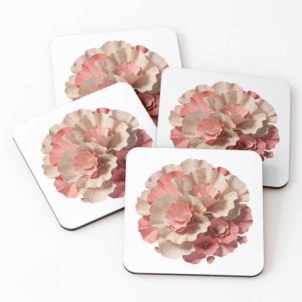 Item preview, Vibrant pink and beige flowers in full bloom designed and sold by Creative88Art.